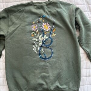 Gildan Women's Crew Neck Sweater - Olive Green